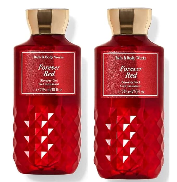 Bath and Body Works Shower Gel Gift Sets For Women 10 Oz 2 Pack (Forever Red)