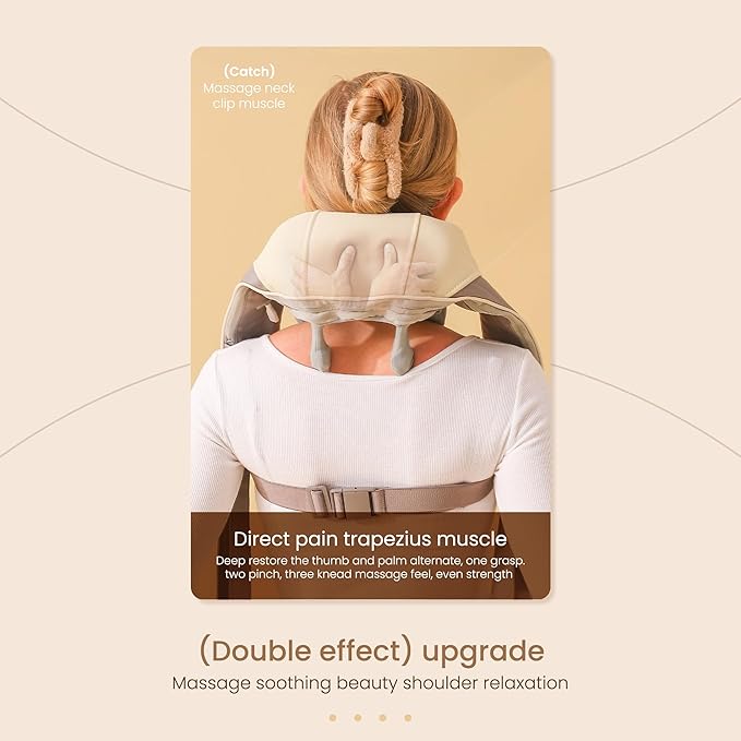 Snugger Neck and Shoulder Massager with Heat Cordless Neck Massager for Pain Relief Deep Tissue Shiatsu Neck Massager Heated Neck and Shoulder Massager Muscle Relaxation Therapy