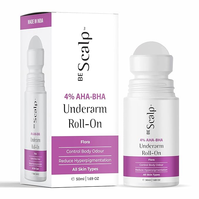4% AHA BHA Underarm Roll-on Controls Body Odor and Reduces Pigmentation clean your Underarm blackness 50ml*2 Pack of 2