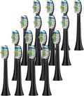 8-16pcs Toothbrush Heads Compatible for Philips Electric Replacement Brush(16pcs Black)