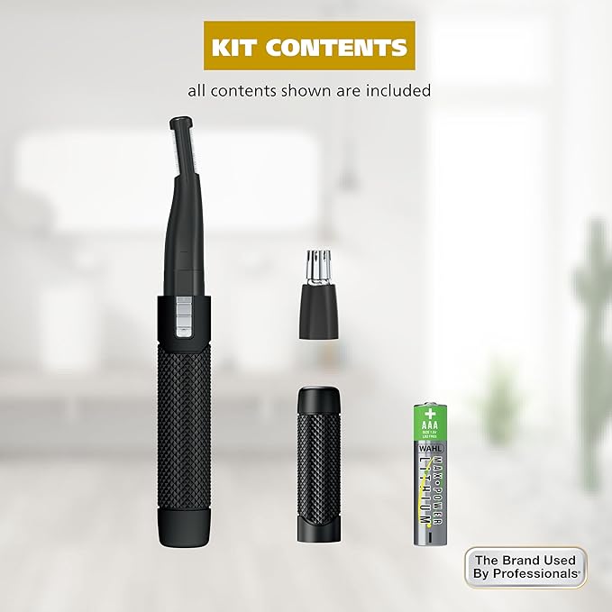 Wahl Manscaper ® 2 in 1 Lithium Battery Tactical® Dual Sided Eyebrow Trimmer and Nose Hair Trimmer for Men – Model 3023805