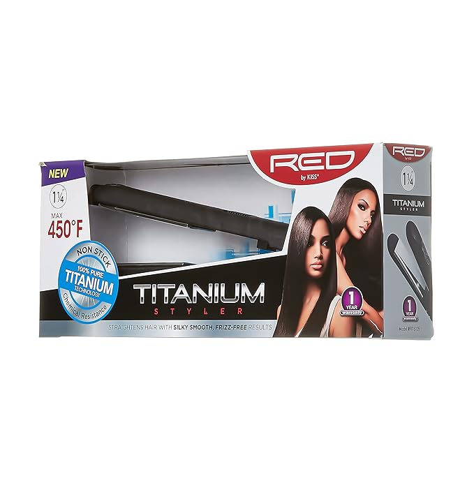 RED by KISS Titanium Styler Flat Iron (Titanium 1 1/4)