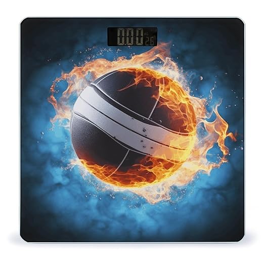 Ice and Fire Volleyball Scale for Body Weight Smart Scales Digital Bathroom Scale High Precision Weighing Scales with Large Display Weighing Machine for People