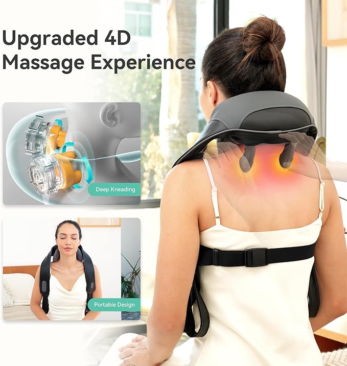 Snailax Cordless Neck Massager &amp Foot Spa Bath Massager