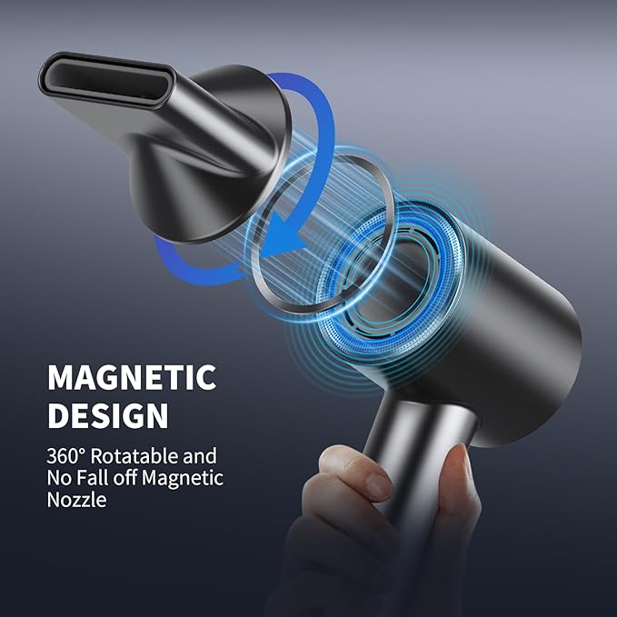 VTT Hair Dryer 150000 RPM High Speed Blow Dryer with Intelligent Temperature Control Magnetic Nozzle Fast-Drying Low Noise Hair Blow Dryer for Men and Women for Curly Hair for Home Travel Salon