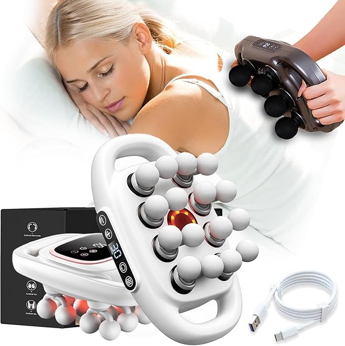 16-Head Massage Gun Deep Tissue Back Massager Gun for Pain Relief Deep Tissue with 9 Massage Modes &amp 30 Speeds Percussion Electric Massage Tool for Back Shoulders Legs Foot Body Muscle