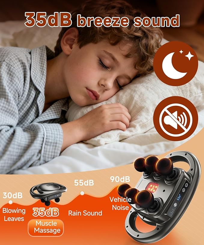 AERLANG Massage Gun Deep Tissue 6 Head Muscle MassagerBack Massager for Pain ReliefPercussion Massage Tool Handheld Messager with 9 Levels &amp 4 Modes Christmas Gifts White Elephant Gifts for Adul