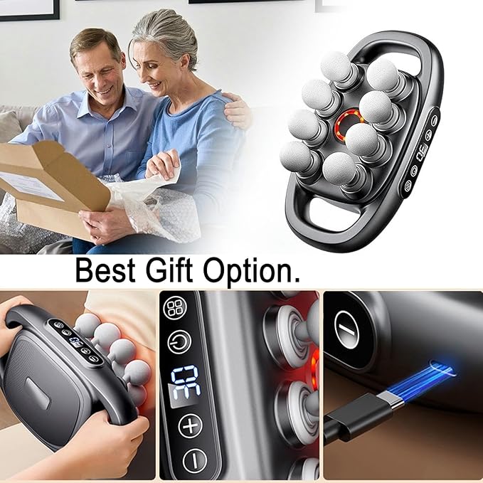 Portable Sport Massager16-Drive 8-Head Massage Gun SetMassage Gun Deep TissueQuiet Muscle Massage Gun for Deep Tissue Back Shoulders Legs Pain Relief (8/16-Head)(8 Heads)