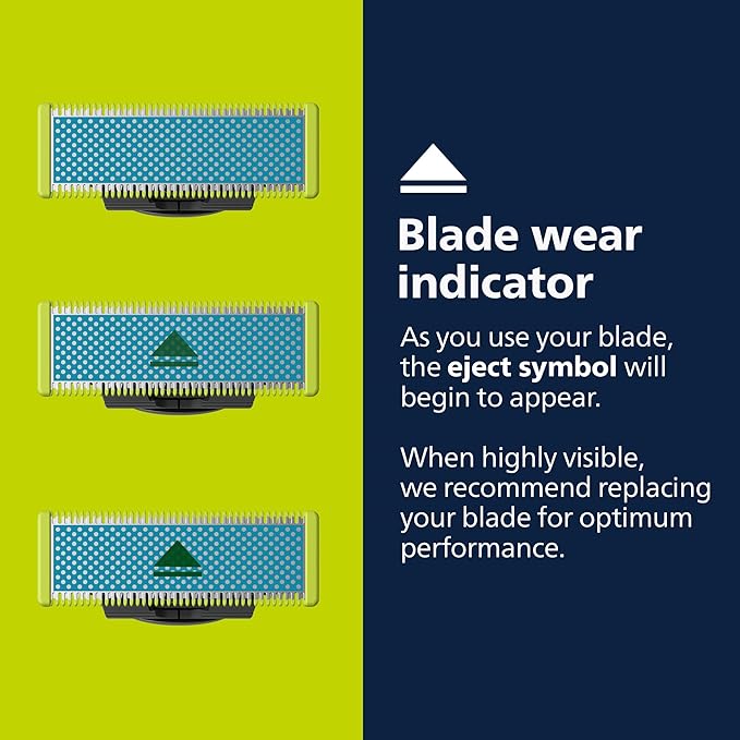 Philips Norelco OneBlade Anti Friction Blade Genuine Replacement Blade for OneBlade Electric Shaver and Trimmer Durable Stainless Steel Trim Edge and Shave 2 Pack QP225/80