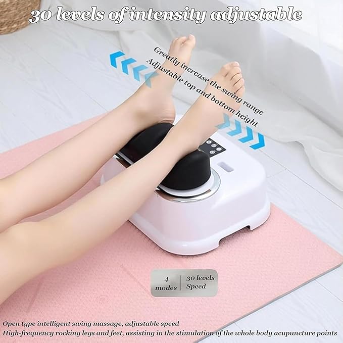 Fitness Blood Chi Machine Swing Foot Massager with Remote Control and Timer Function 4 Modes and 30 Gear Speed Promote Blood Circulation for Relax Muscles