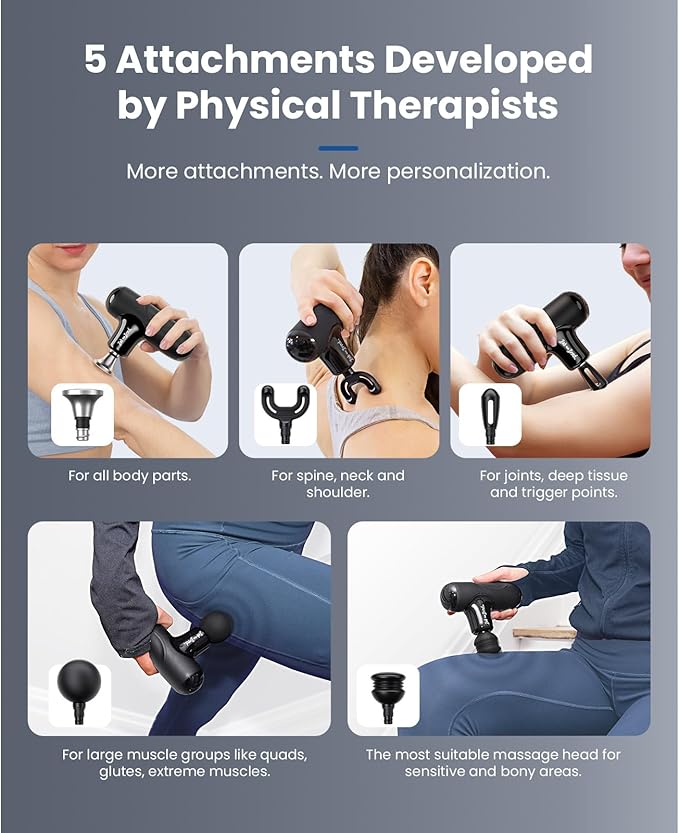 BOB AND BRAD Q2 Max Mini Massage Gun with Metal Head Pocket-Sized Deep Tissue Massager Gun for Athletes Professional Portable Percussion Muscle Massager Gun