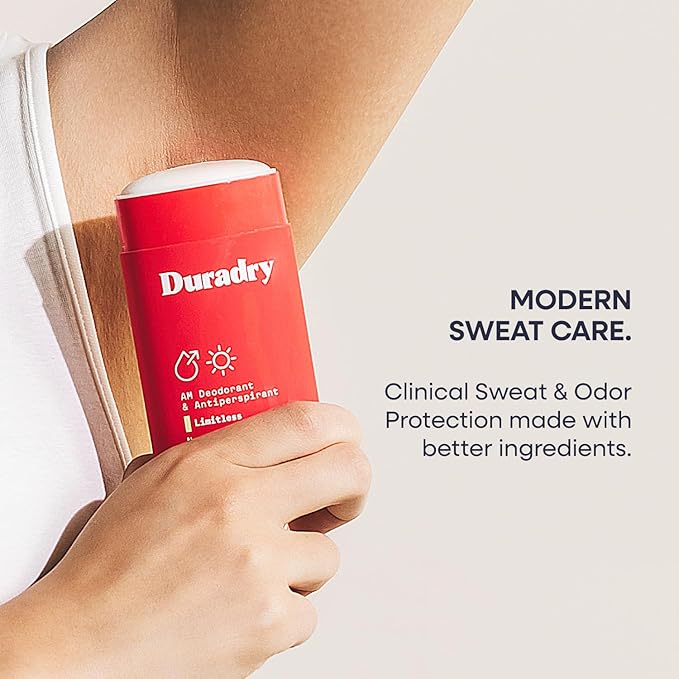Duradry Clinical-Strength Antiperspirant Deodorant for Women and Men – Clean Formula with Natural Ingredients – Fights Odor &amp Excessive Sweat – Limitless (Cool Citrus + Cedar) - Pack of 2