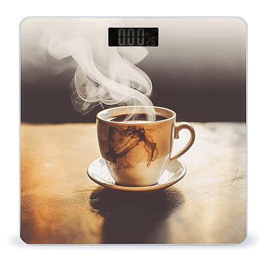 Hot Coffee Bathroom Scale Large LCD Backlight Display Digital Scale Rounded Corners Body Scales Automatic Power On/Off Bathroom Scales for Home Bedrooms