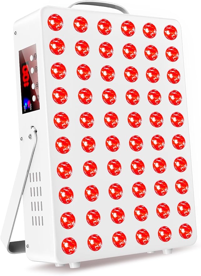 Cholas Red Light Therapy Panel for Face and Body 150W with 60 Dual Chip LEDs 660nm Red Light and 850nm Near Infrared 3 Modes Adjustable Brightness and Timer Gifts for Men Women