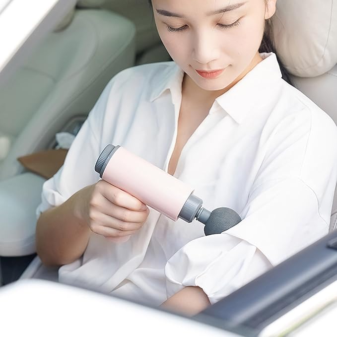 Portable Massage Gun Handheld Percussion Massager Small Massage Gun Cordless Massager for Women Men Muscle Relaxation White