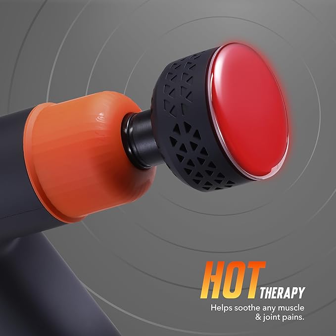 Spalding - Massage Gun Percussion Massager for Deep Tissue Muscle Relief and Recovery Cordless Rechargeable Handheld Massager for Pain Relief Fitness &amp Post Workout (Black/Red)