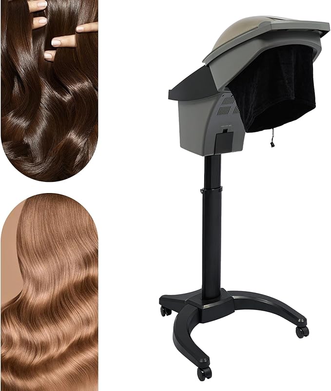 Hair Steamer 700W Adjustable Height Standing Hair Steamer with Wheels Adjust 7 Color LightHair Care Machine for Home Barber Stores Beauty Stores AC 110-240V