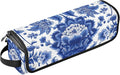 Hair Tools Travel Bag with Heat Resistant Mat Detachable 2-in-1 Curling Iron Travel Case Hot Tools Organizer for Straightener Flat Iron Blue and White Symmetrical Floral