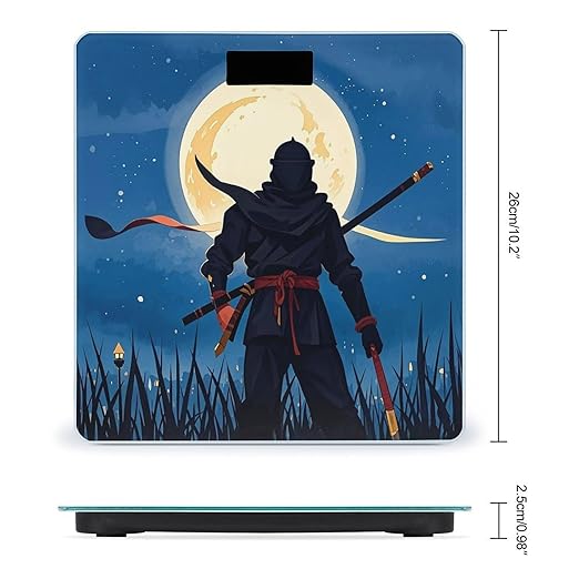 Moonlight Watercolor Style Ninja Scale for Body Weight Sturdy Tempered Glass Weighing Scales with LCD Display Accurate Digital Bathroom Scale Convenient Body Fat Smart Scales Easy Read