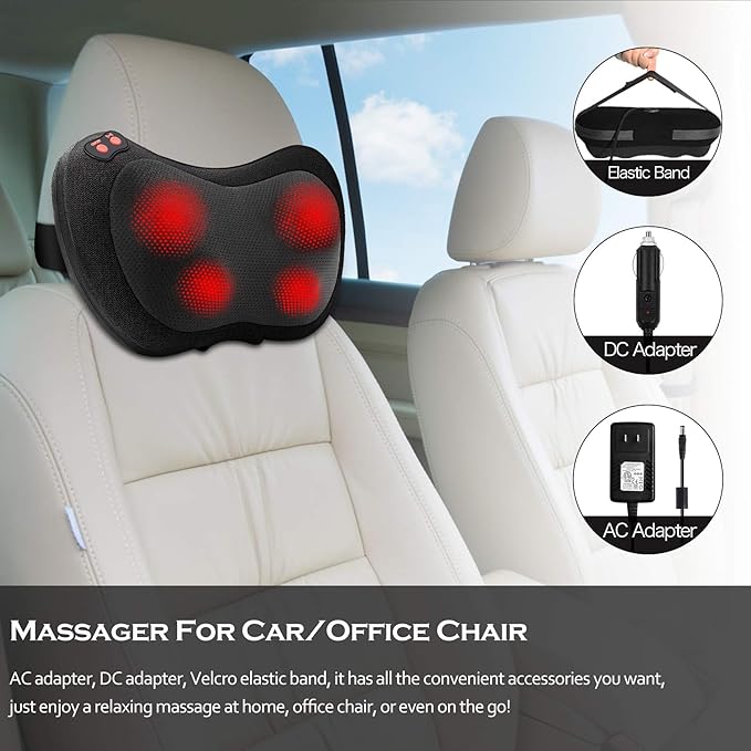 Papillon Back Massager with HeatShiatsu Neck Massager Pillow for BackNeckShoulderFoot &amp Lower Back Pain ReliefElectric Kneading Massager Gifts for Women/Men/Dad/Mom/Fathers Day/Mothers Day