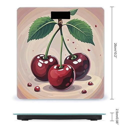 Cherry Fruit Scale for Body Weight Digital Bathroom Scale Toughened Glass High Precision Scales for Body Weight with Large LCD Backlight Display Weight Scales