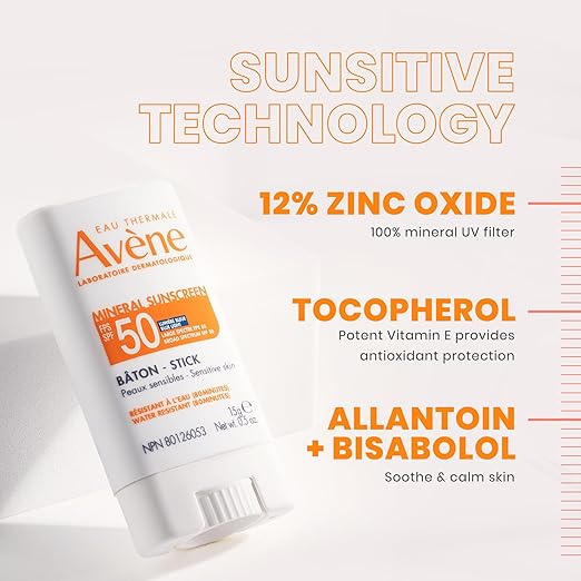Avène Mineral Sunscreen Stick SPF 50 0.5 Oz
