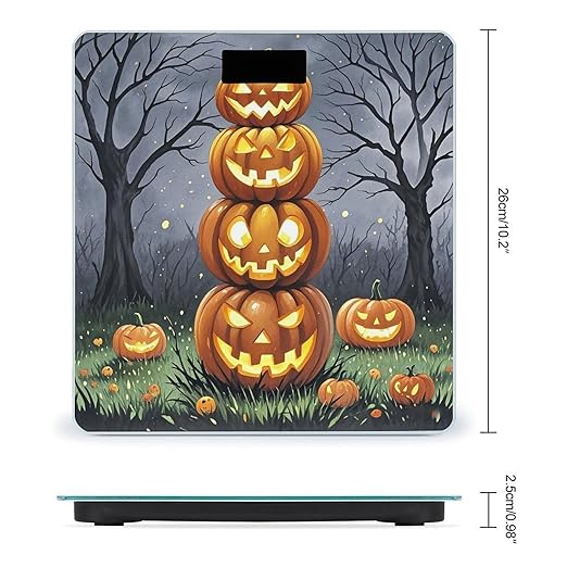 Pumpkin Pumpkin Pumpkin Bathroom Scale for Body Weight Bathroom Weighing Scales with Back Lit LED Display Sturdy Tempered Glass Body Weight Bathroom Scale 400lb Weighing