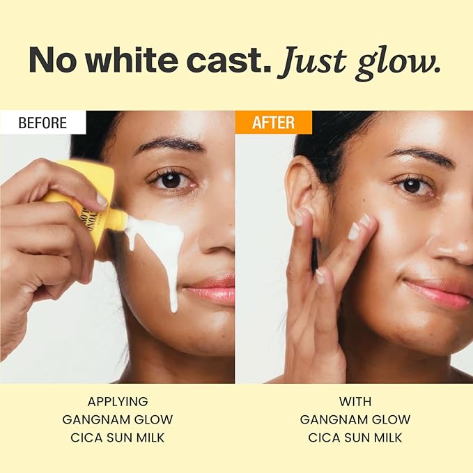 CICA SUN MILK Moisturizer with SPF 50 Invisible Broad Spectrum Sunscreen for Face No White Cast Sun Protection with Cica and Niacinamide Glow Natural Korean Sunscreen 1.69 fl.oz
