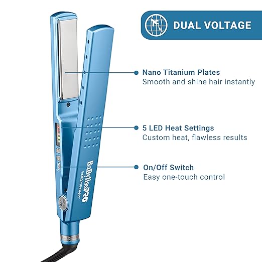 BaBylissPRO 1 1/4 Digital Ionic Flat Iron Hair Straightener Shorter Plates
