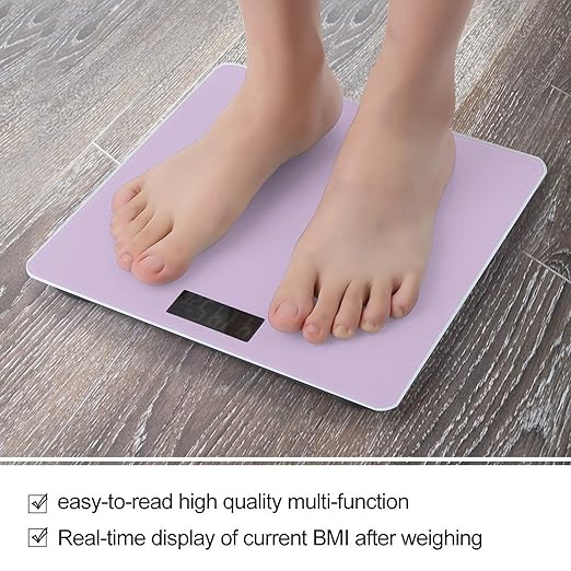 Women's Digital Bathroom Weighing Scale Automatic Switch Energy Saving Scale Smart Scale for Body Weight Light Purple