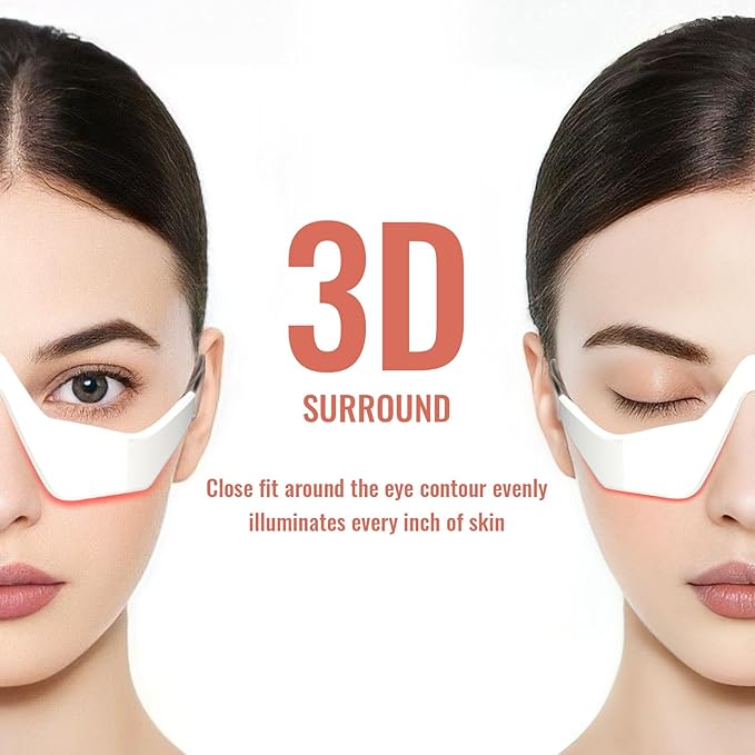Under Eye Red Light Therapy 4 Modes Red Light Under Eye Therapy Glasses Microcurrent Eye Massager For Eye Bags Dark Circles Puffiness Wrinkles Fine Lines Relieving Eye Fatigue
