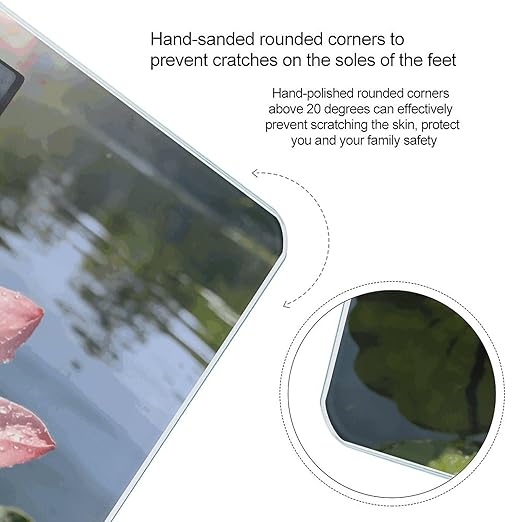 Morning Dew and Lotus Light Smart Scale for Body Weight Digital Bathroom Scale Toughened Glass Weight Scale with Large LCD Backlight Display High Precision Scales Weighing Machine