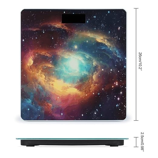 Gorgeous Galaxy Bathroom Scale for Body Weight Bathroom Weighing Scale with Backlit LCD Display Highly Accurate Measures Weight Up to 180kg