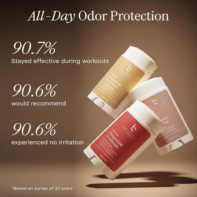 Natural Deodorant for Women - Aluminum &amp Baking Soda Free USA Made for Long-Lasting Odor Protection Made with 55% Organic Ingredients Kid &amp Sensitive Skin Safe Magnesium Deodorant