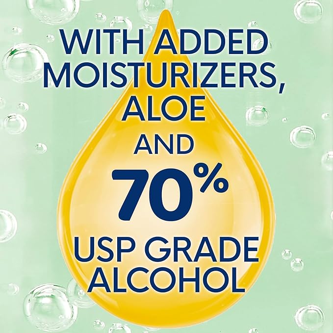 Germ-X Advanced Hand Sanitizer with Aloe and Vitamin E 1 Liter (Pack of 4) Less Drying Moisturizing Gel No Rinse Formula Pump Bottle