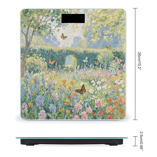 Beautiful Garden Weight Scale Large Bathroom Scales Digital Weight with Bright LED Display Non Slip Automatic Weighing Scale Fashion Weighing Machine for Body