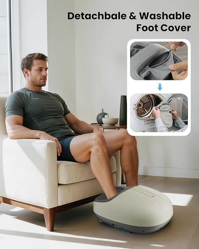 COMFIER Shiatsu Foot Massager with HeatCompression Kneading &amp Rolling Electric Feet Massager for Plantar Fasciitis Foot Warmer Size Up to 15 Gift for Men Women