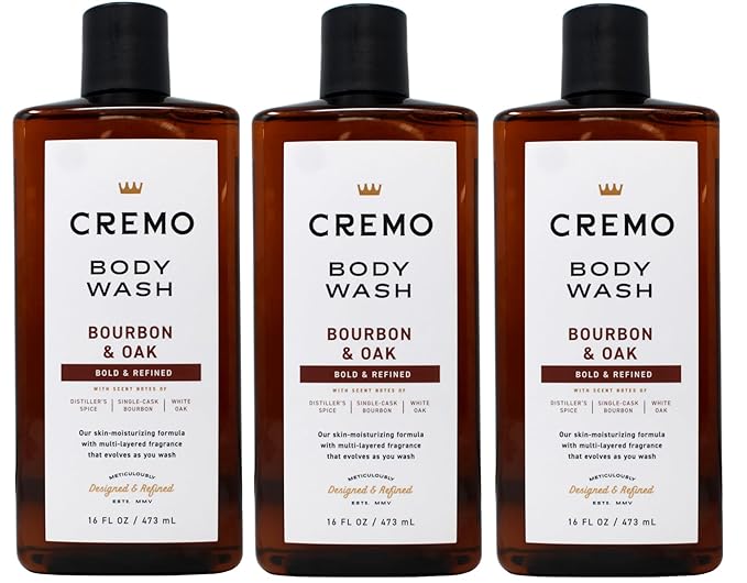 Cremo Body Wash Bourbon &amp Oak 16 Ounce (Pack of 3)
