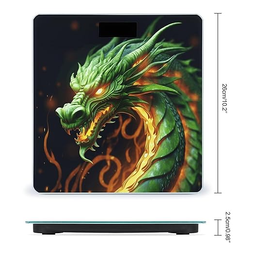 Chinese Dragon Bathroom Scale Large LCD Backlight Display Digital Scale Rounded Corners Body Scales Automatic Power On/Off Bathroom Scales for Home Bedrooms