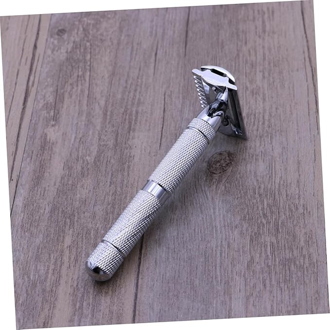 FRCOLOR 3pcs Safety Razor Double Blade Men Shaving Tool Stainless Steel Smooth Shave
