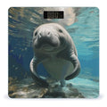 Cute Sea Animal Manatee Bathroom Scale for Body Weight Bathroom Weighing Scale with Backlit LCD Display Highly Accurate Measures Weight Up to 180kg