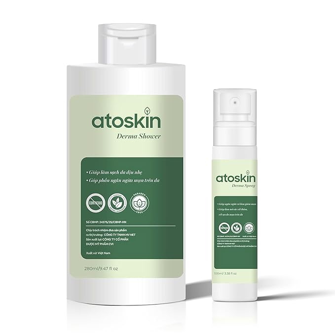Atoskin Derma Shower (3 Pack) – Herbal Body Cleanser for Oily &amp Acne-Prone Skin with Rosemary &amp 7 Botanical Extracts (28.41 oz)