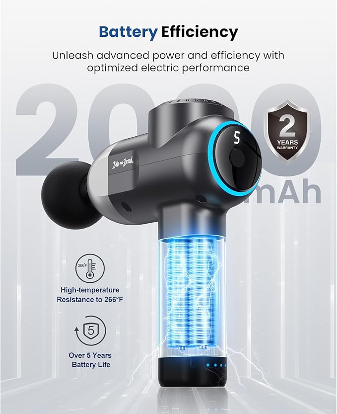 BOB AND BRAD C2 Plus Massage Gun with Heat Deep Tissue Percussion FSA Massager Gun for Athletes &amp Pain Relief Electric Handheld Back Neck Shoulder Muscle Massager HSA Eligible Gift
