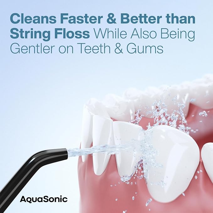 AquaSonic Aqua Flosser - Cordless Rechargeable Water Flosser for Teeth - Waterproof Portable Oral Irrigator for Dental Cleaning with 5 Jet Tips – Braces Home Travel