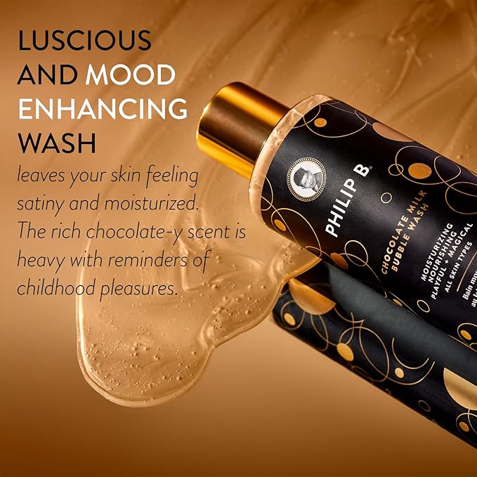 PHILIP B Chocolate Milk Bubble Wash 11.5 Fl Oz (340mL) - Moisturizing &amp Nourishing Formulated With Wheat Amino Acids Keratin &amp Oat Extract for All Skin Types