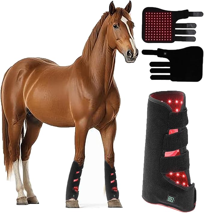 GOURIXIN Red Light Therapy for Horse Leg Pain 850nm＆ 660nm LED Infrared Light Therapy Horses Boot for Equine Muscle Recovery