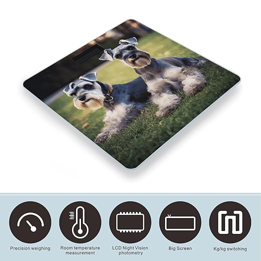 Adult Schnauzer Dogs Weight Scale Large Bathroom Scales Digital Weight with Bright LED Display Non Slip Automatic Weighing Scale Fashion Weighing Machine for Body