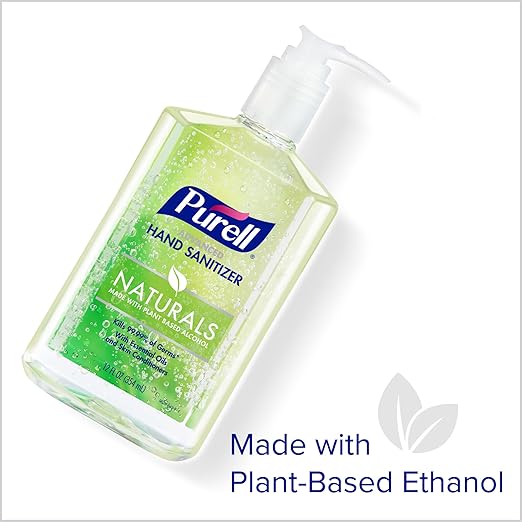 Purell NATURALS Advanced Hand Sanitizer Gel with Skin Conditioners and Essential Oils 12 fl oz Counter Top Pump Bottle (Case of 12) - 9629-12