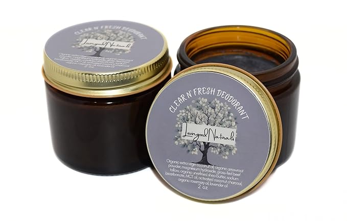 Clear and Fresh Deodorant - 100% All Natural Deodorant Aluminum-free Grass Fed Beef Tallow Base for Soothing All Day Odor Protection - 2 oz.