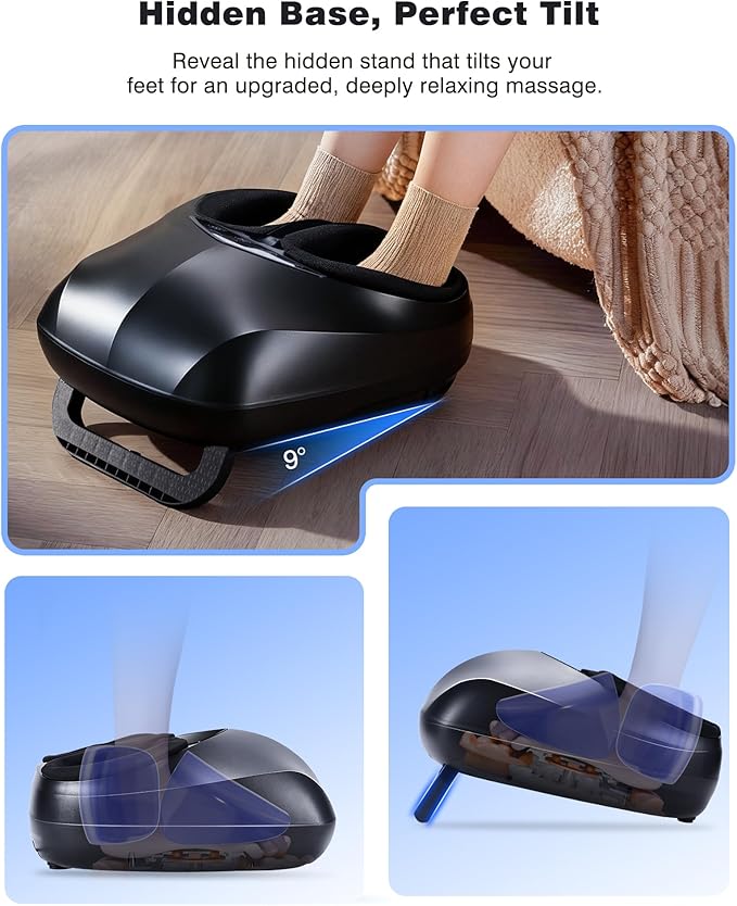 KNQZE Shiatsu Neck and Back Massager with Heat 4D Deep Tissue Kneading Massage for Leg 2026 Upgraded Lift-Arch Design 3D Deep Kneading Relief for Plantar FasciitisIdeal Gift for Mom Men